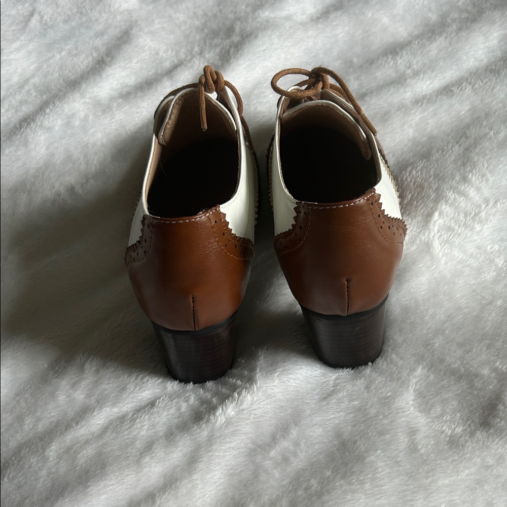 Brown and White Heels - Picture 2 of 4